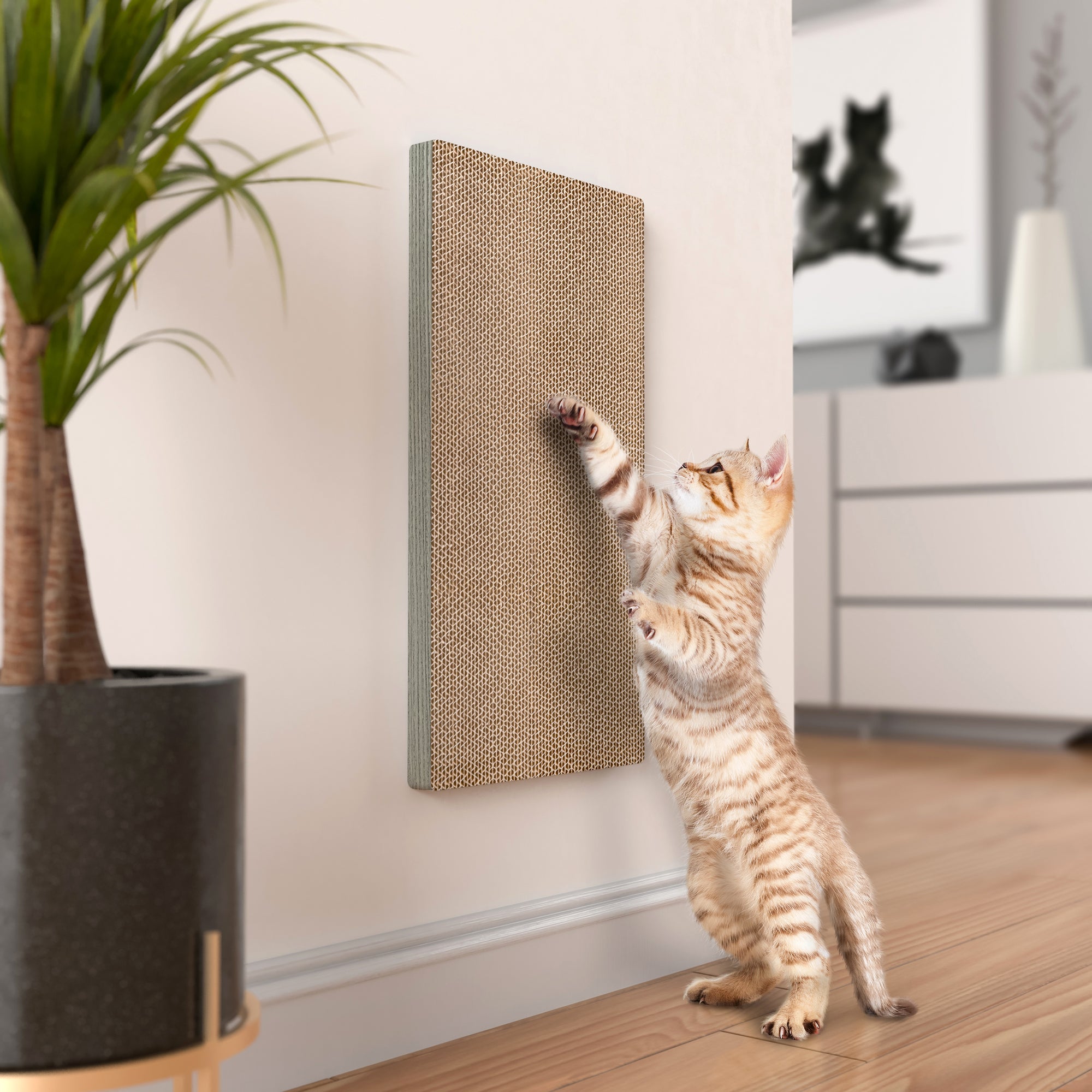 Katwall Wall Scratching Post, London Grey (New Color)