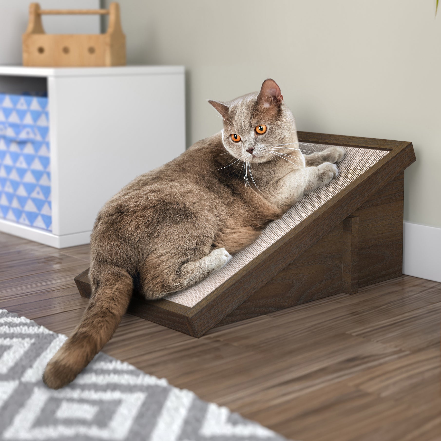 Katzone Scratching Ramp, Royal Walnut (New Color) (pre-order ships 5/6)